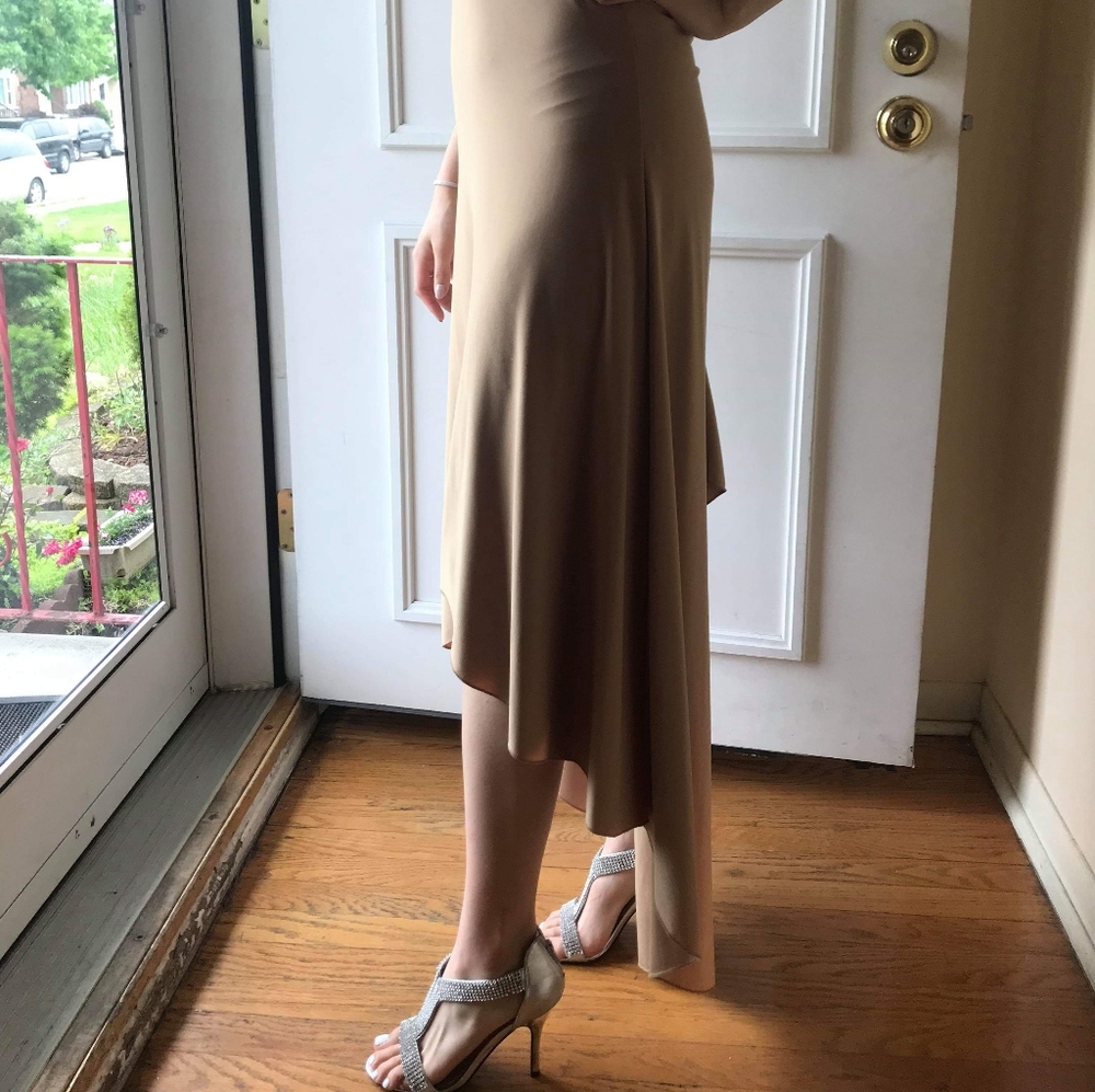 Long Formal Tan Dress - Picture 6 of 8